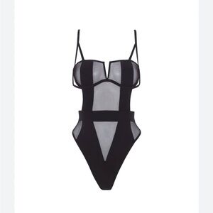 updated 34B Bluebella Black Mesh Bodysuit